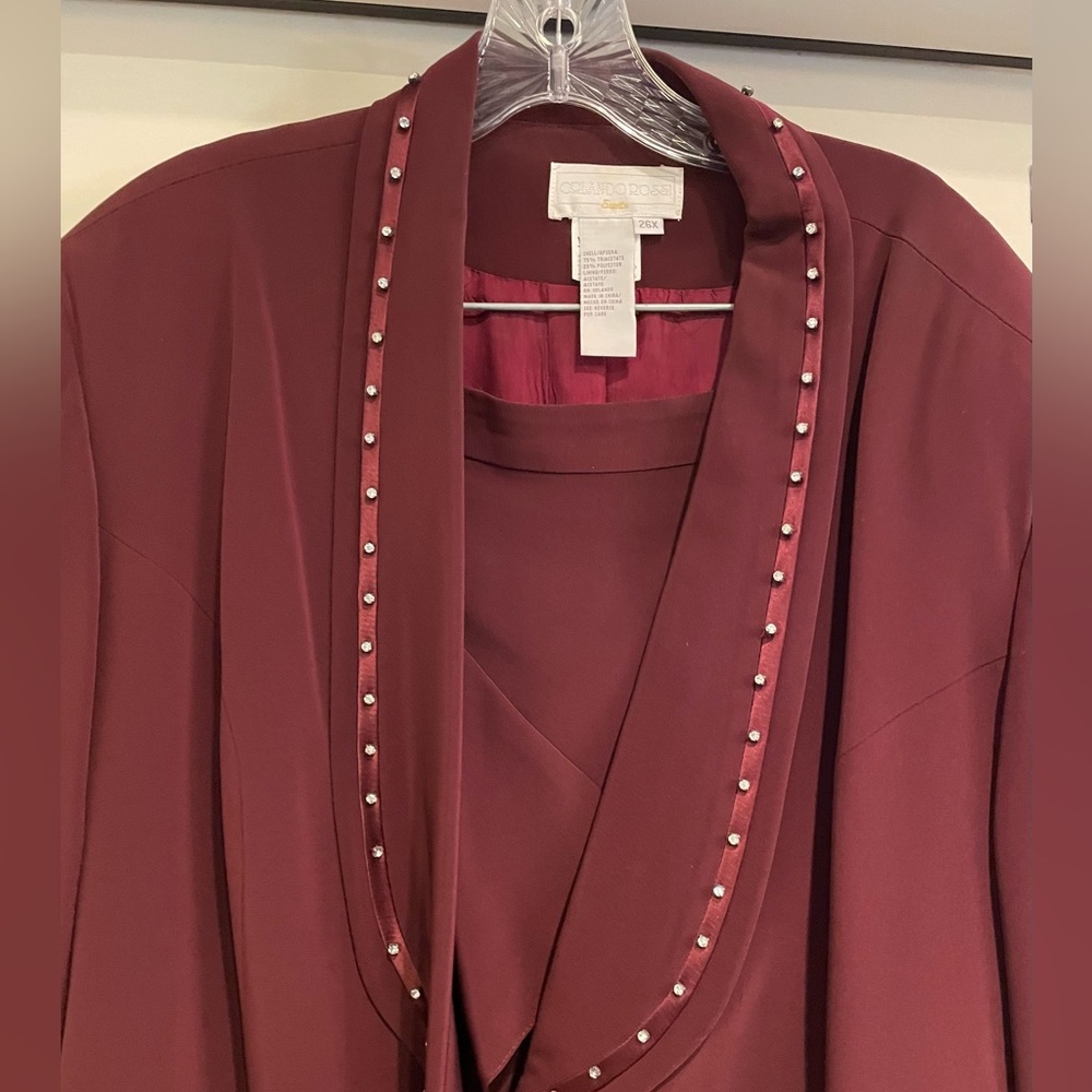 🌻 ORLANDO ROSSI 2pc Women’s Skirt Suit Plus Sz: 26 Vintage“Rare Find” Plum EUC - Picture 6 of 13